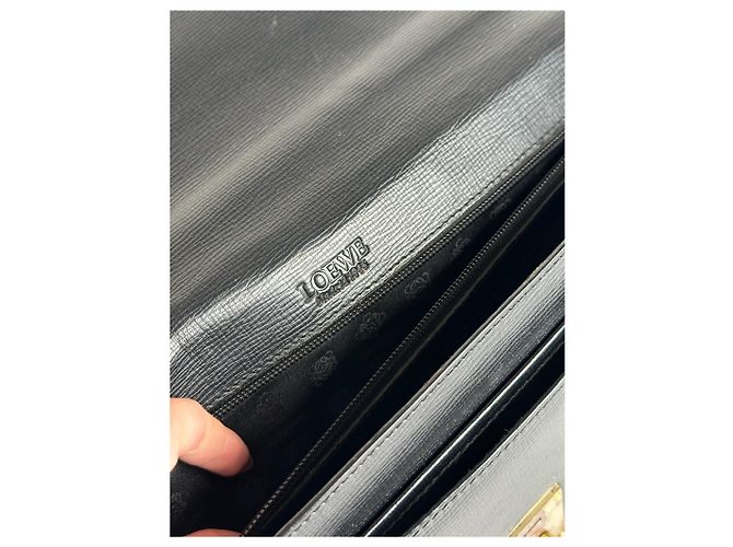 Borsa a tracolla in pelle Loewe Madrid vintage nera Nero - vista 3