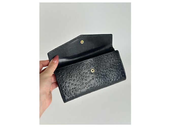 Vintage Givenchy Ostrich leather wallet black - view 12