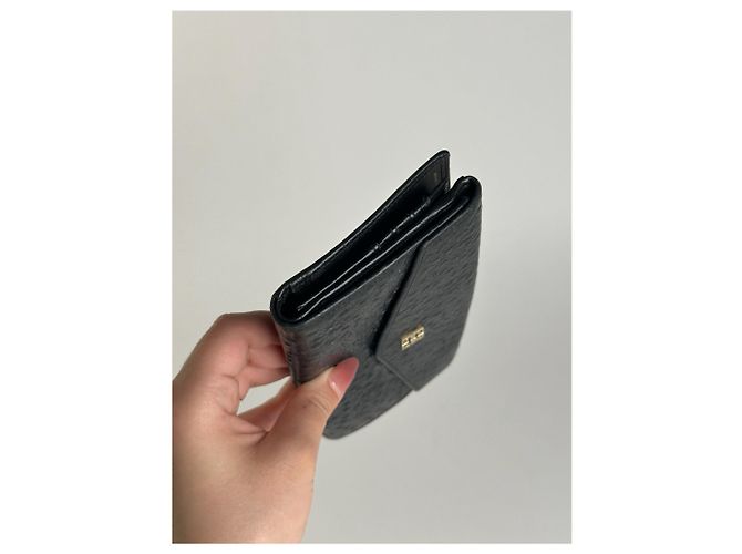 Vintage Givenchy Ostrich leather wallet black - view 14