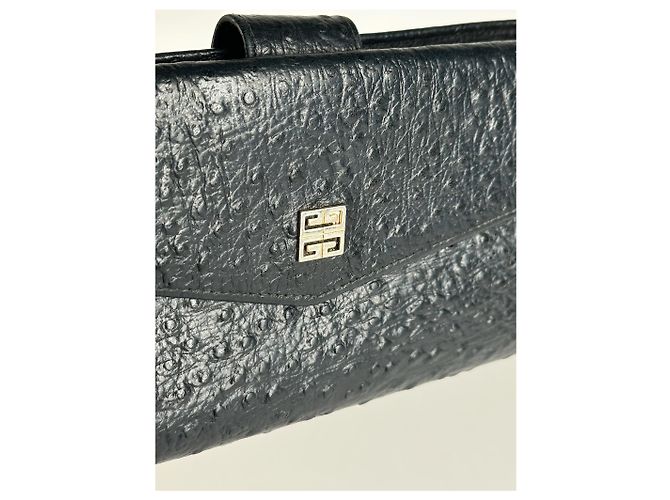 Vintage Givenchy Ostrich leather wallet black - view 3