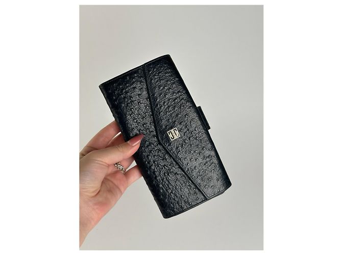 Vintage Givenchy Ostrich leather wallet black - view 9
