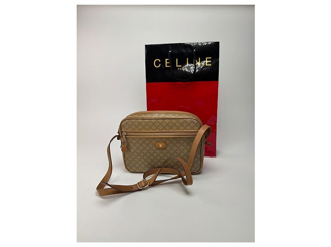 Céline Vintage Celine Monogramm Leder Triomphe Tasche beige - Ansicht 10