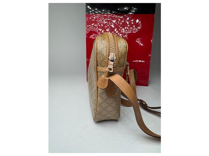 Céline Vintage Celine Monogramm Leder Triomphe Tasche beige - Ansicht 12