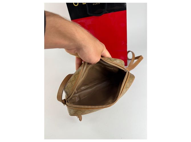 Céline Vintage Celine Monogramm Leder Triomphe Tasche beige - Ansicht 13