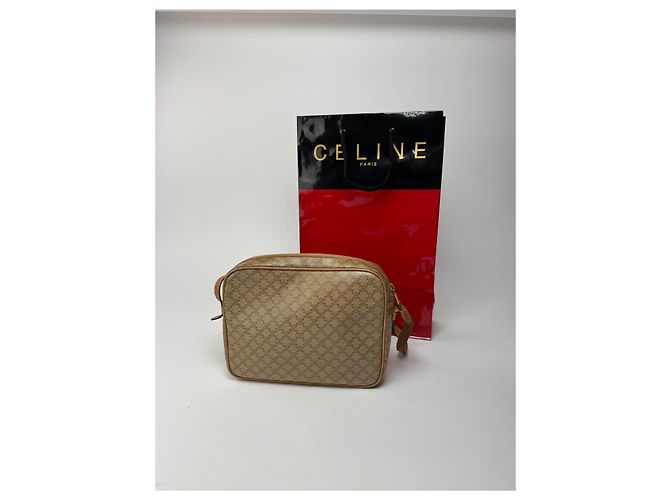Céline Vintage Celine Monogramm Leder Triomphe Tasche beige - Ansicht 2