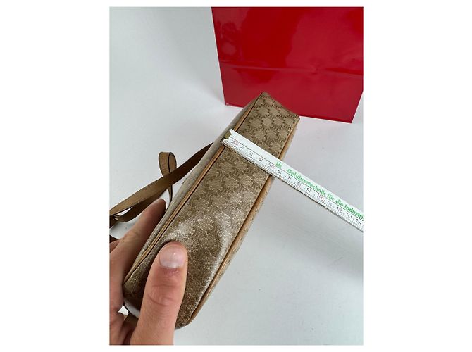 Céline Vintage Celine Monogramm Leder Triomphe Tasche beige - Ansicht 5