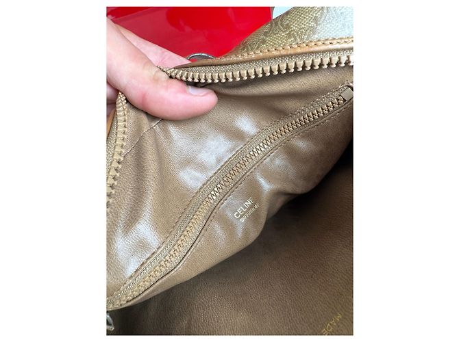 Céline Vintage Celine Monogramm Leder Triomphe Tasche beige - Ansicht 7