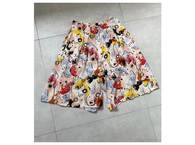 Pantaloncini Bermuda Chanel in Seta Multicolore - vista 2