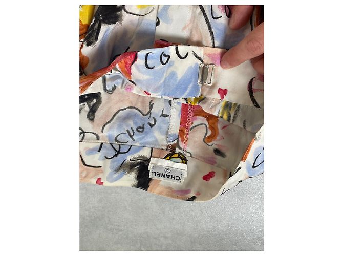 Pantaloncini Bermuda Chanel in Seta Multicolore - vista 5