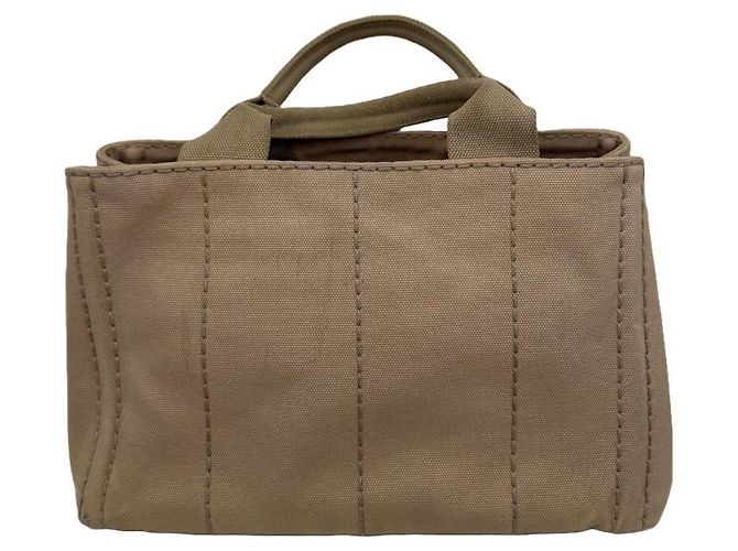 Borsa tote Prada Canapa Camel in tela Cammello - vista 2