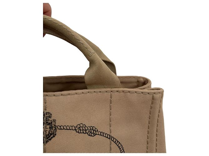 Borsa tote Prada Canapa Camel in tela Cammello - vista 4