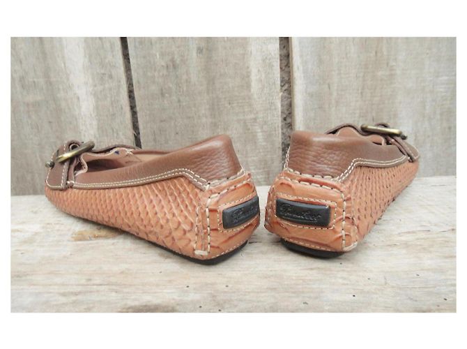Mocassini Paraboot in Pelle Marrone Chiaro Effetto Rettile - vista 7
