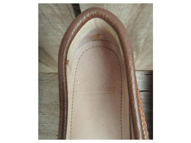 Mocassini Paraboot in Pelle Marrone Chiaro Effetto Rettile - vista 9