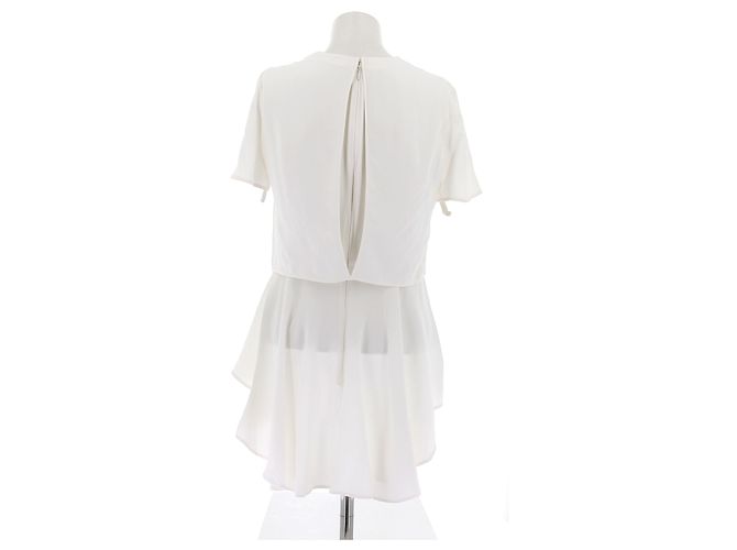 Blusa Alexander McQueen Bianca con Volant e Maniche Corte Bianco - vista 2