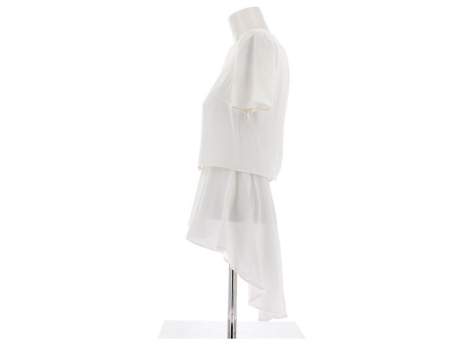 Blusa Alexander McQueen Bianca con Volant e Maniche Corte Bianco - vista 4