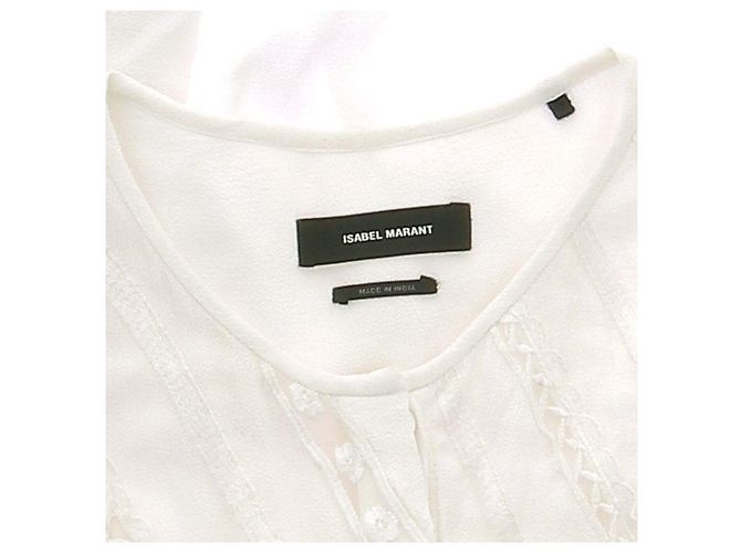 Blusa bianca Isabel Marant con ricamo floreale Bianco - vista 5
