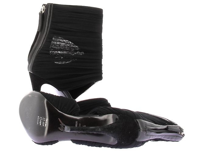 Gianvito Rossi Botines de tacón de tul Negro - vista 7