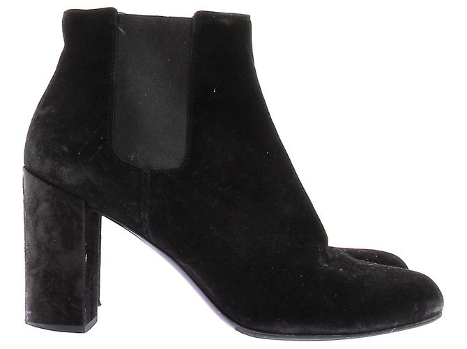 Saint Laurent Botines de tacón de ante Negro - vista 2
