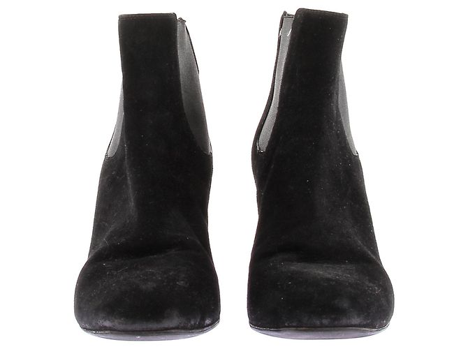 Saint Laurent Botines de tacón de ante Negro - vista 4