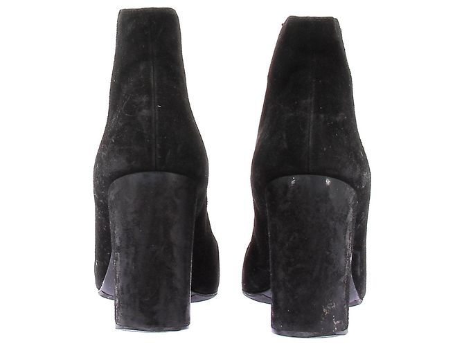 Saint Laurent Botines de tacón de ante Negro - vista 5