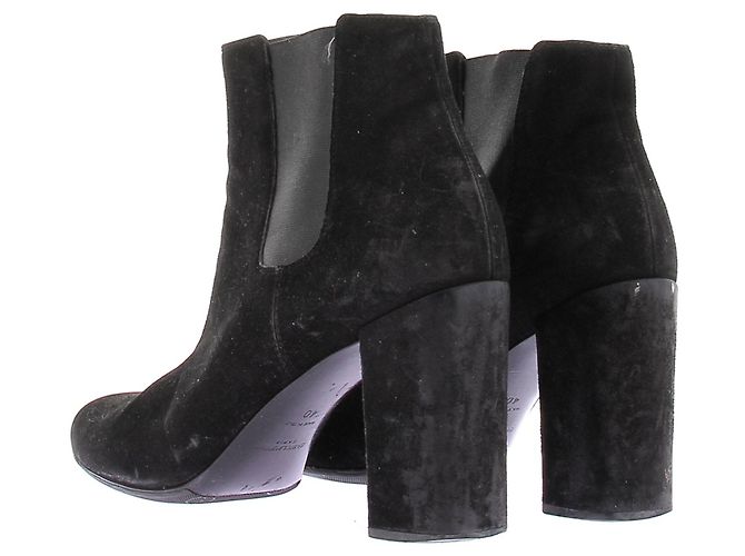 Saint Laurent Botines de tacón de ante Negro - vista 8