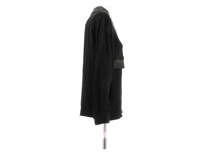 Blusa Alexander Wang nera bicolore a maniche lunghe Nero - vista 3