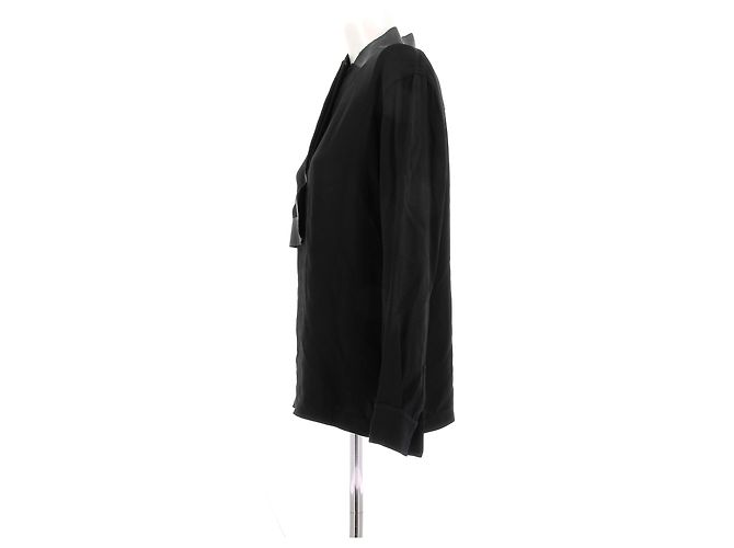 Blusa Alexander Wang nera bicolore a maniche lunghe Nero - vista 4