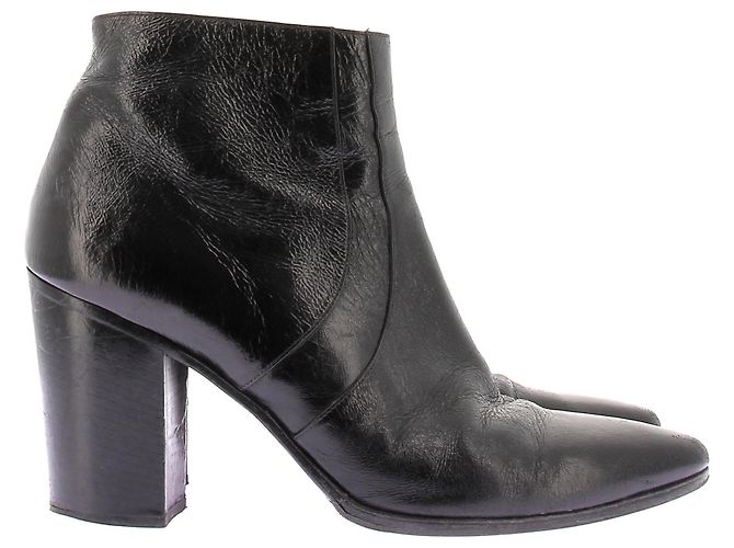Saint Laurent Botines de tacón de cuero Negro - vista 2
