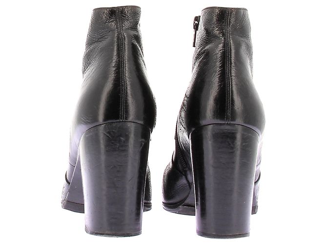 Saint Laurent Botines de tacón de cuero Negro - vista 5