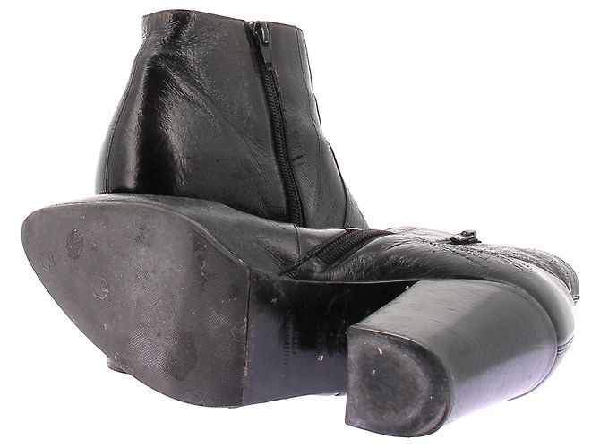 Saint Laurent Botines de tacón de cuero Negro - vista 7