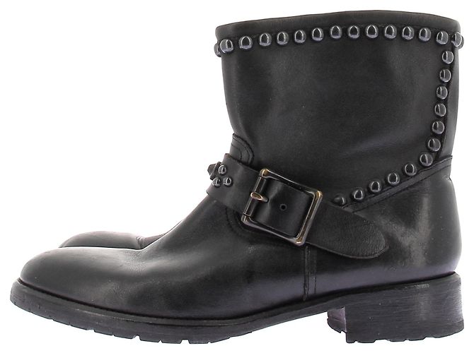 Autre Marque Stivali in pelle nera con borchie HOLLYWOOD TRADING COMPAGNY Nero - vista 3