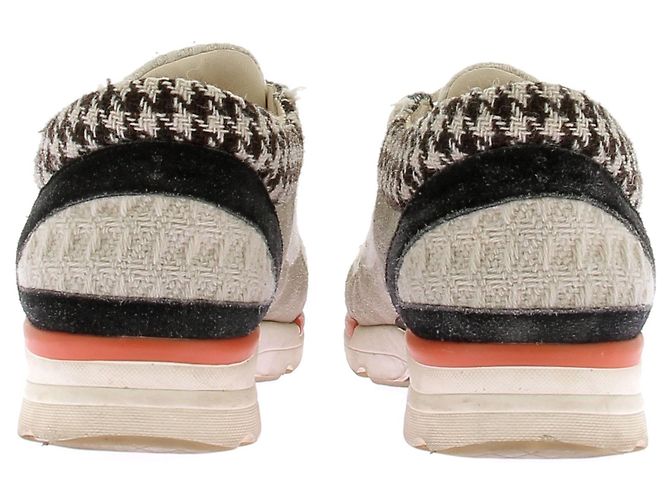 Chanel Tweed Sneaker dreifarbig weiß Größe 38.5 - Ansicht 5
