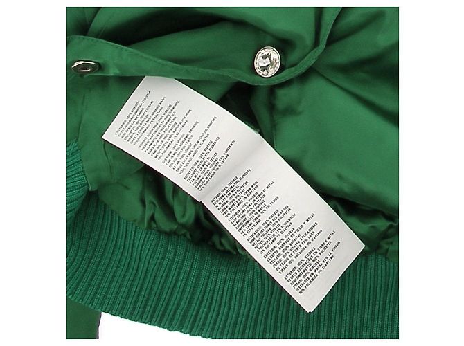 Miu Miu Satin Bomberjacke Grün mit Strasskragen - Ansicht 10