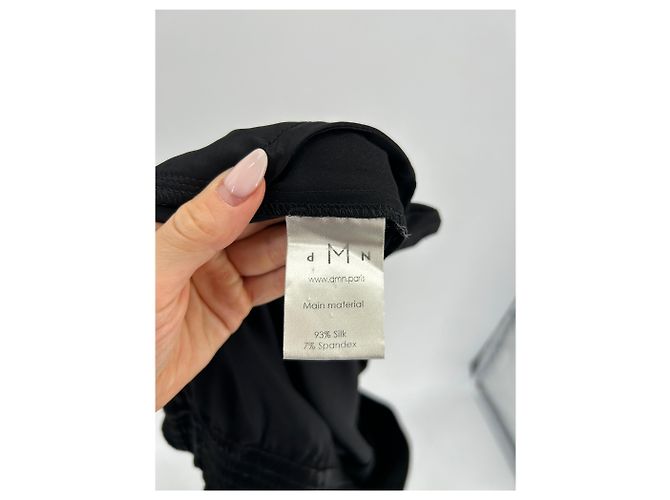 DMN Pantalón de seda negro - vista 4