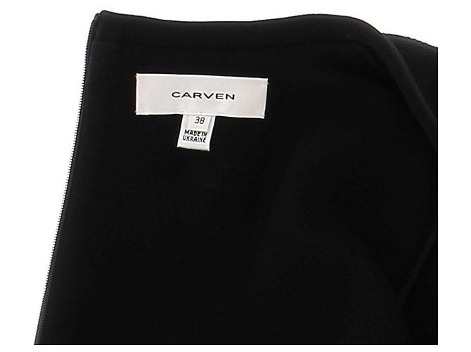Carven Schwarzes Kurzarmkleid M - Ansicht 5