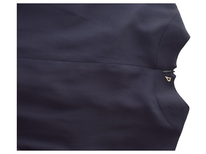 Vestido mini de algodón azul Dondup con lazo cruzado y detalle de encaje - vista 8