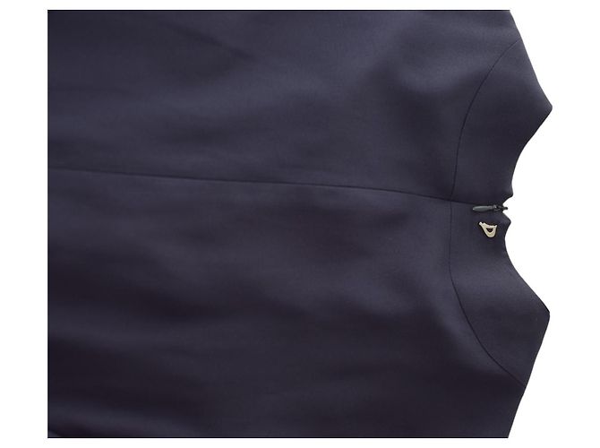 Vestido mini de algodón azul Dondup con lazo cruzado y detalle de encaje - vista 10