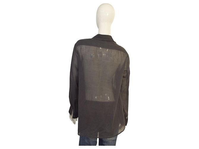 Camisa gris transparente con botones Dries Van Noten - vista 2