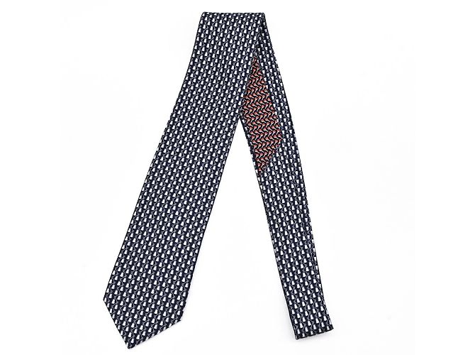 Silk In Hermès Hermes Navy Silk Cravat Navy blue - view 2