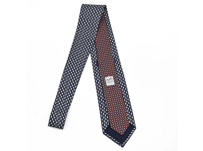 Silk In Hermès Hermes Navy Silk Cravat Navy blue - view 3