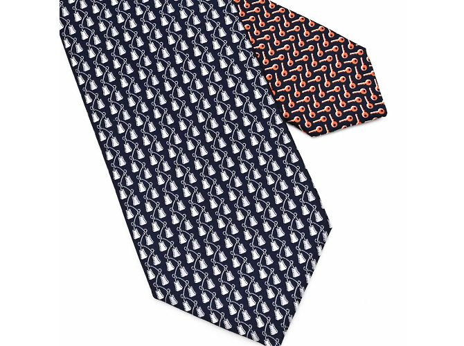 Silk In Hermès Hermes Navy Silk Cravat Navy blue - view 4