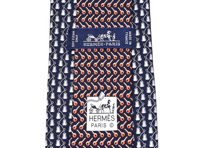 Silk In Hermès Hermes Navy Silk Cravat Navy blue - view 6