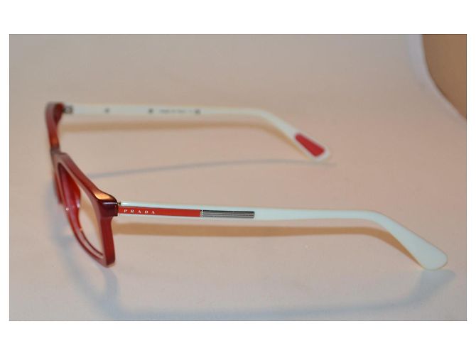 Gafas de sol Prada Ram 5007 AA Blanco Rojo Roja - vista 4