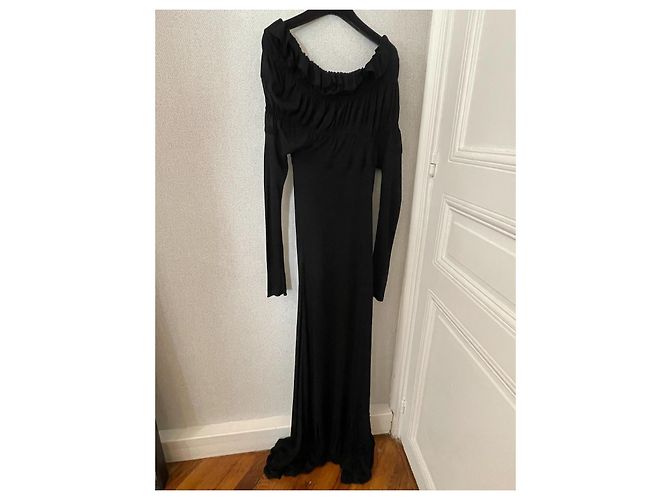 Yves Saint Laurent Schwarzes schulterfreies Kleid - Ansicht 4
