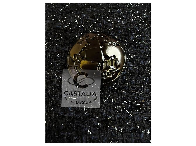 Chanel Vestido chaqueta de tweed negro brillante 40 FR - vista 11