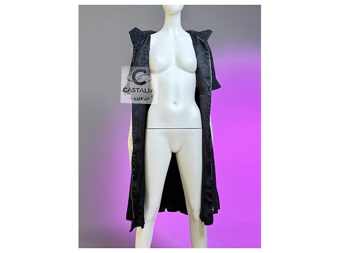 Chanel Vestido chaqueta de tweed negro brillante 40 FR - vista 15