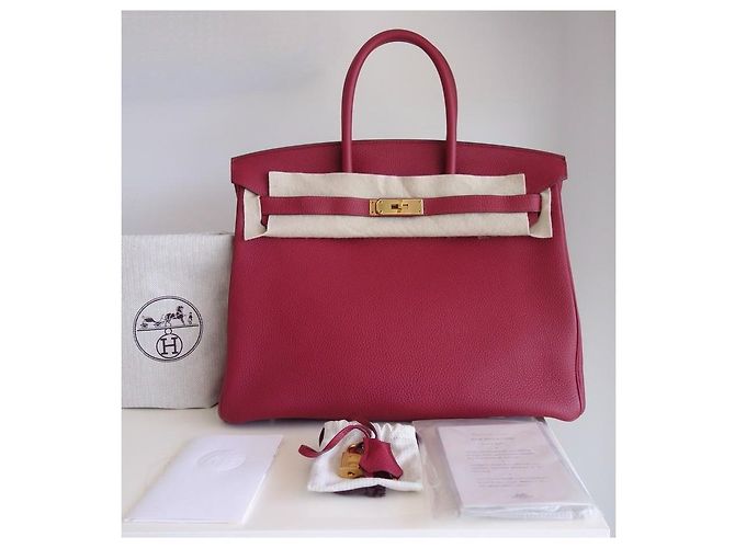 Hermès Borsa Hermes Birkin 35 rubino Rosso - vista 2