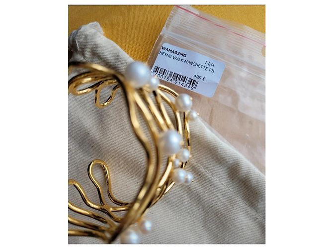 Aurelie Bidermann Bracciale in filo con perle e ottone dorato Gold hardware - vista 6