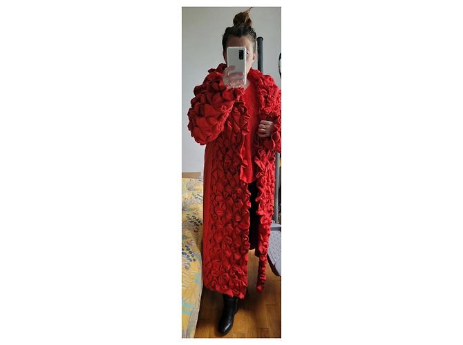 Abrigo largo origami Issey Miyake Roja - vista 15