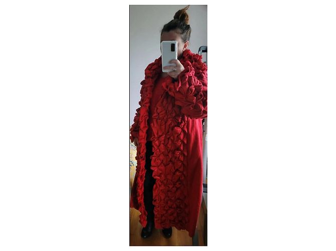 Abrigo largo origami Issey Miyake Roja - vista 7